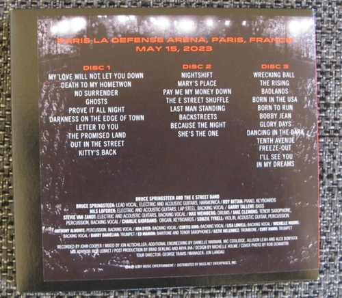 Bruce Springsteen - Paris 15.05.2023 - Ltd Edition (Numbered) - Live (3CDs) - Bild 2 von 5