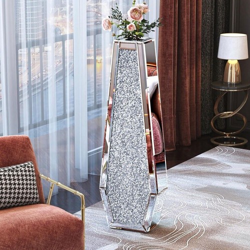 Groß Blumenvase Höhe 68 cm Funkelnde Verspiegelte Kristallvase Vase, Wohnzimmer - Bild 8 von 26