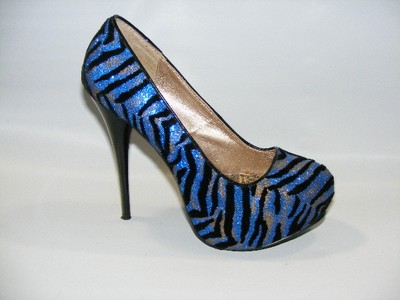 blue animal print shoes