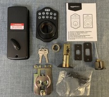 Electronic Keypad Keyed Deadbolt Door Lock - Black