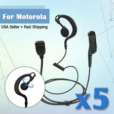 5x PTT Mic Swivel Earpiece Headset for Motorola Radios MTP850S, XPR7550, XPR7580