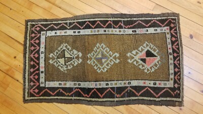 Antique 1900-1930s  Turkish Tribal Rug 1'9'' × 3'