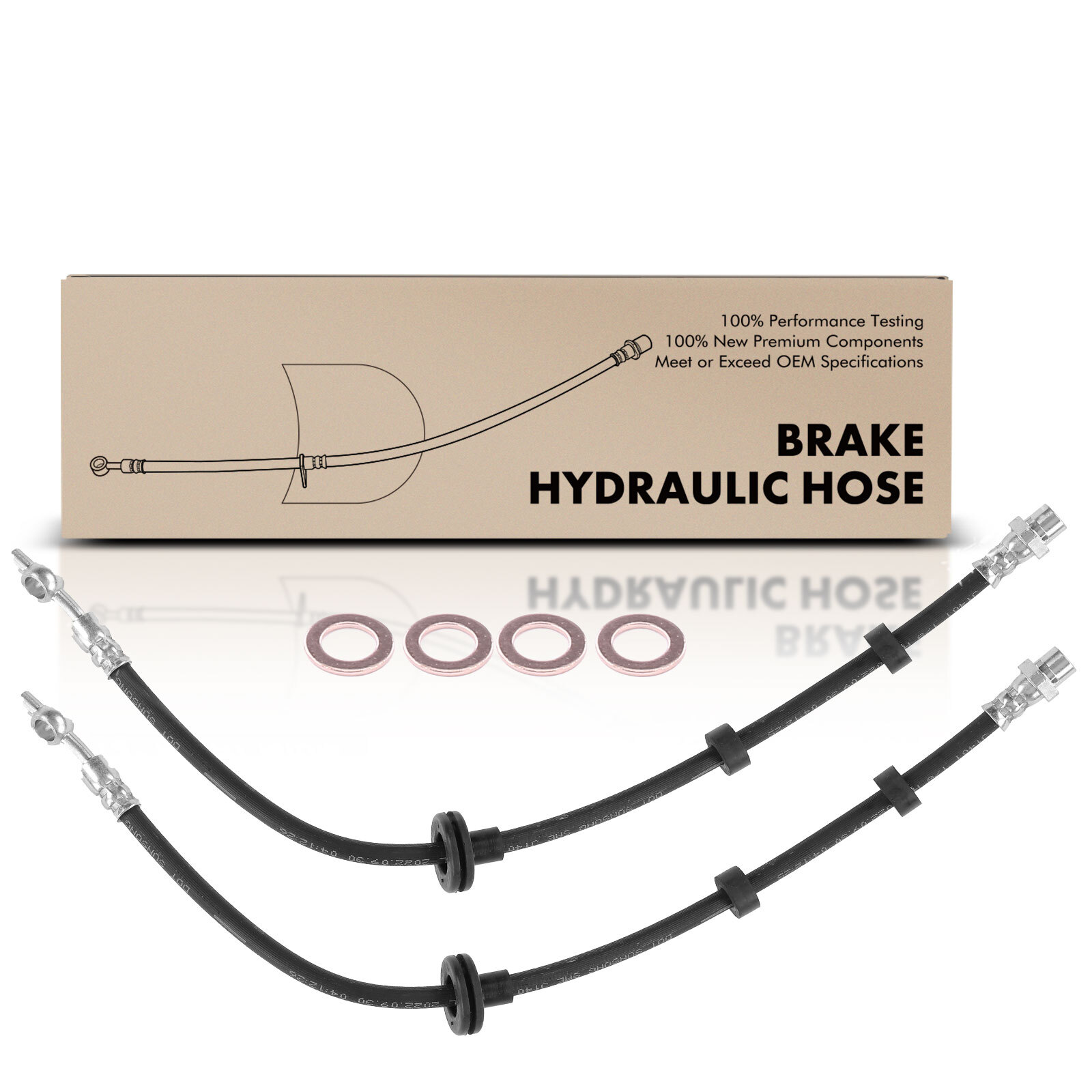 2x Front Brake Hydraulic Hose Lines for Land Rover Range Rover L322