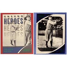 Lot (2) 2021 Panini Absolute Green Tony Lazzeri - Unsung Heroes & Base