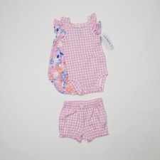 Carter's Baby Girls 3-Piece Short Set Pink Size 3M 1235