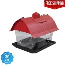 Pennington Red Resin Barn Wild Bird Feeder, 4.5 lb. Capacity fast shipping