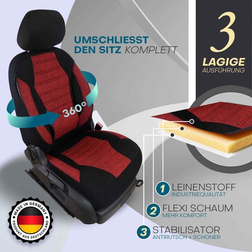 Fundas de asiento de coche Prime adecuadas para Mazda CX-5 2. Gen. desde 2017 (negro-rojo) | NUEVO - Imagen 2 de 12