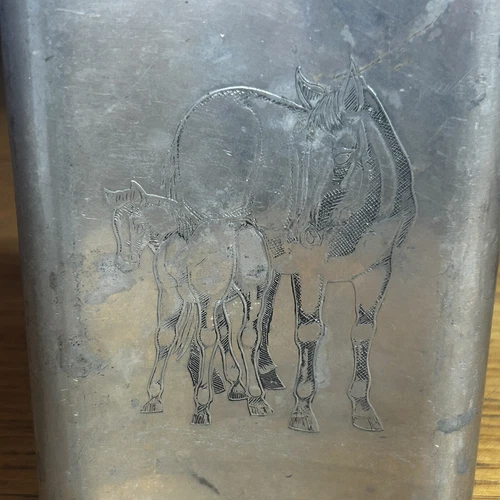 Vintage Orvis Sheffield England Silver Sheffield Horse Design Flask 8oz - Picture 4 of 6