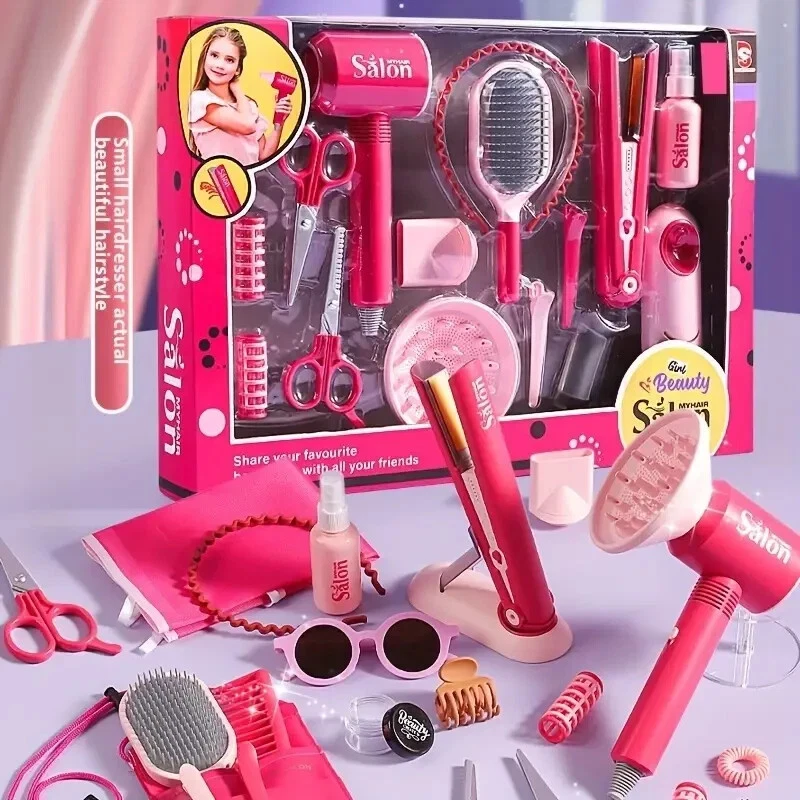 Juguetes de peluquería con secador pelo barba para niños y niñas