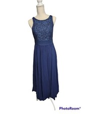 Azazie Dark Blue Lace Dress Size A8