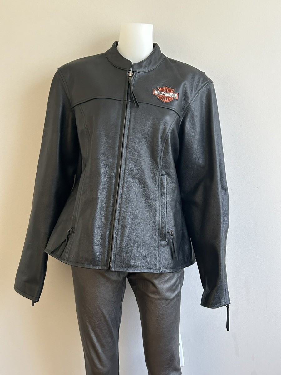 ジャケット・アウター ohotoro Harley Leather Jacket 2006 Harley Davidson Riding Gear Moto Black Leather Jacket