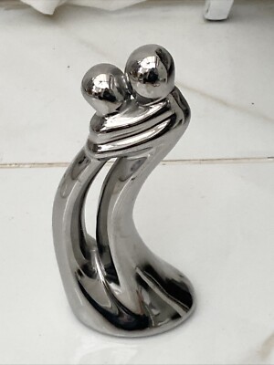 Kleine küssende Paar Figur Ornament Skulptur - H 20 x Sockel 8 x 6,5 cm
