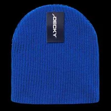 Cuffless Solid Royal Blue Sweater Beanie Knit Stocking Cap Skully Winter Hat Ski