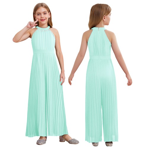 Girls Rhinestone Jumpsuit Elegant High Waist Jumpsuit Eye-catching Flattering - Picture 46 of 70