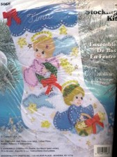 NEW DESIGN WORKS ANGEL FELT STOCKING KIT SIZE 16 INCHES