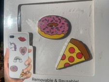 iDecoz Phone Charms Peel  Stick Metal Charms Stickers Donut Pizza Free Shipping