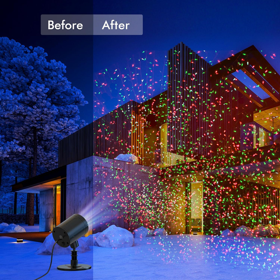 Christmas Projector Lights Outdoor, 2024 New Upgrade Moving Starry