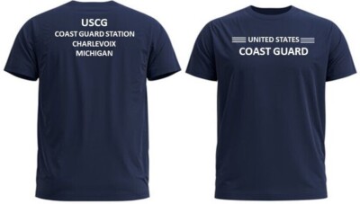 CHARLEVOIX COAST GUARD STATION* MI * 2-SIDED PERFORMANCE POLYESTER SHIRT