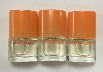 Lot 3x Clinique Happy .14oz/4ml mini EDP Parfum Spray New Travel Size Fragrance
