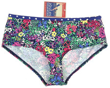 JOULES Tummy Control Bikini Bottoms UK 8 Blue Mix BNWT