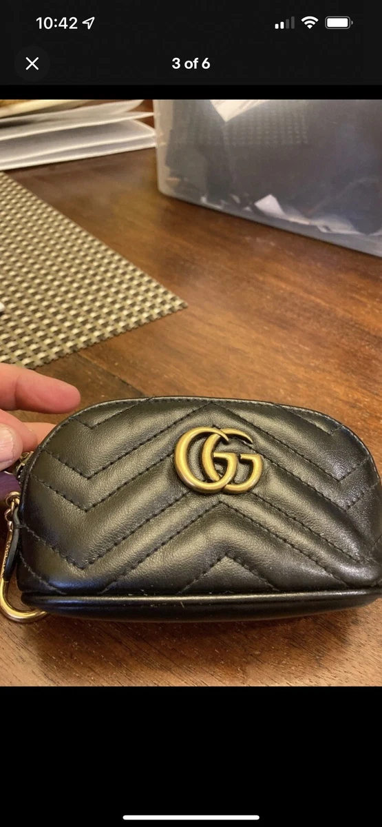 Gucci GG marmont key pouch in maltese leather