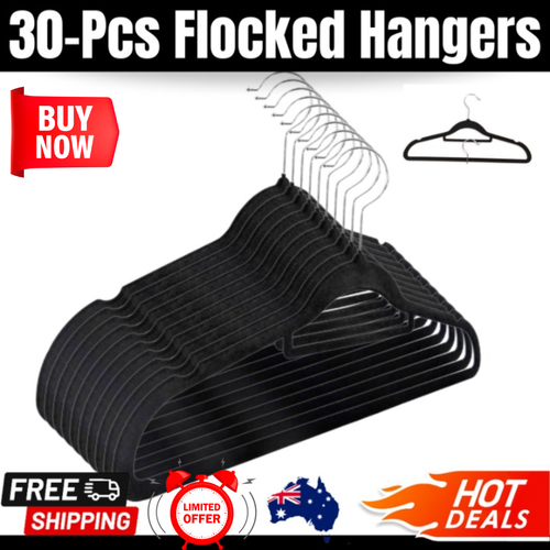 Bulk Flocked Velvet Cloth Hangers Coat Nonslip Hanger Slim NonSlip