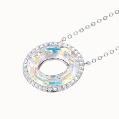 LOUISA SECRET FERRIS WHEEL SILVER STAINLESS PENDANT NECKLACE FOR WOMEN GIRL, 925