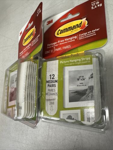3M Medium Picture Hanging Strips White 3/4" x 2-3/4" 17204-12ES {E} - Picture 6 of 11