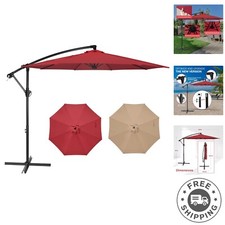 Elegant 10ft Cantilever Umbrella with Enhanced Stability - Perfect for Patios