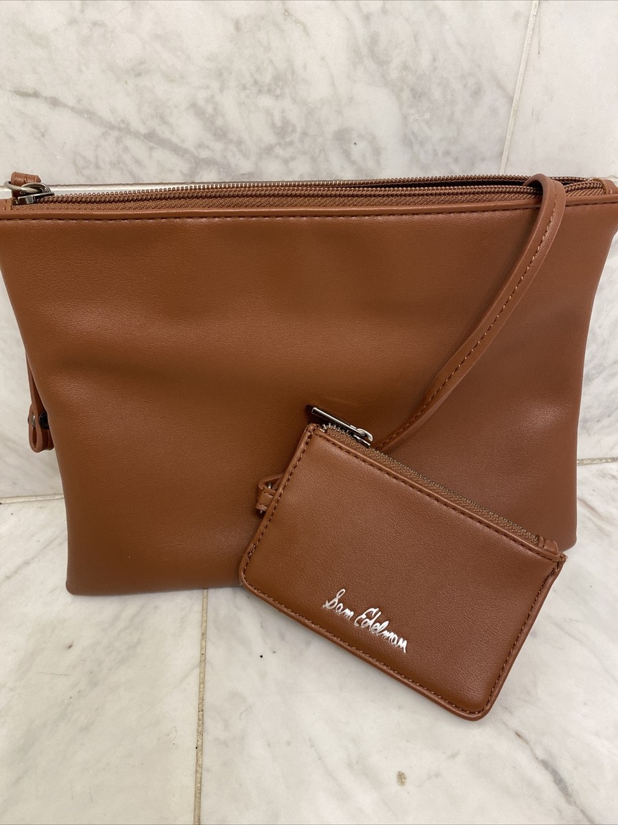 SAM EDELMAN Zip Up Clutch BAG POUCH Attached Coin Credit Card