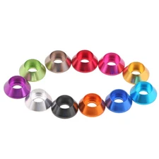 M6 M8 Colored Aluminum Cup Head Screw Socket Cap Bolt Cone Meson Washers Gasket 