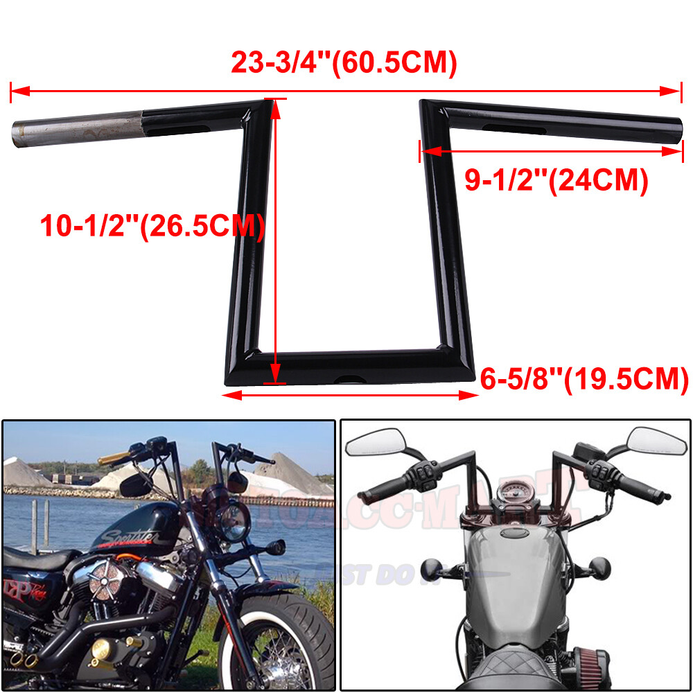 Black Custom 1" Z-Bars Ape Hangers Handlebars For Harley Chopper Bobber ...