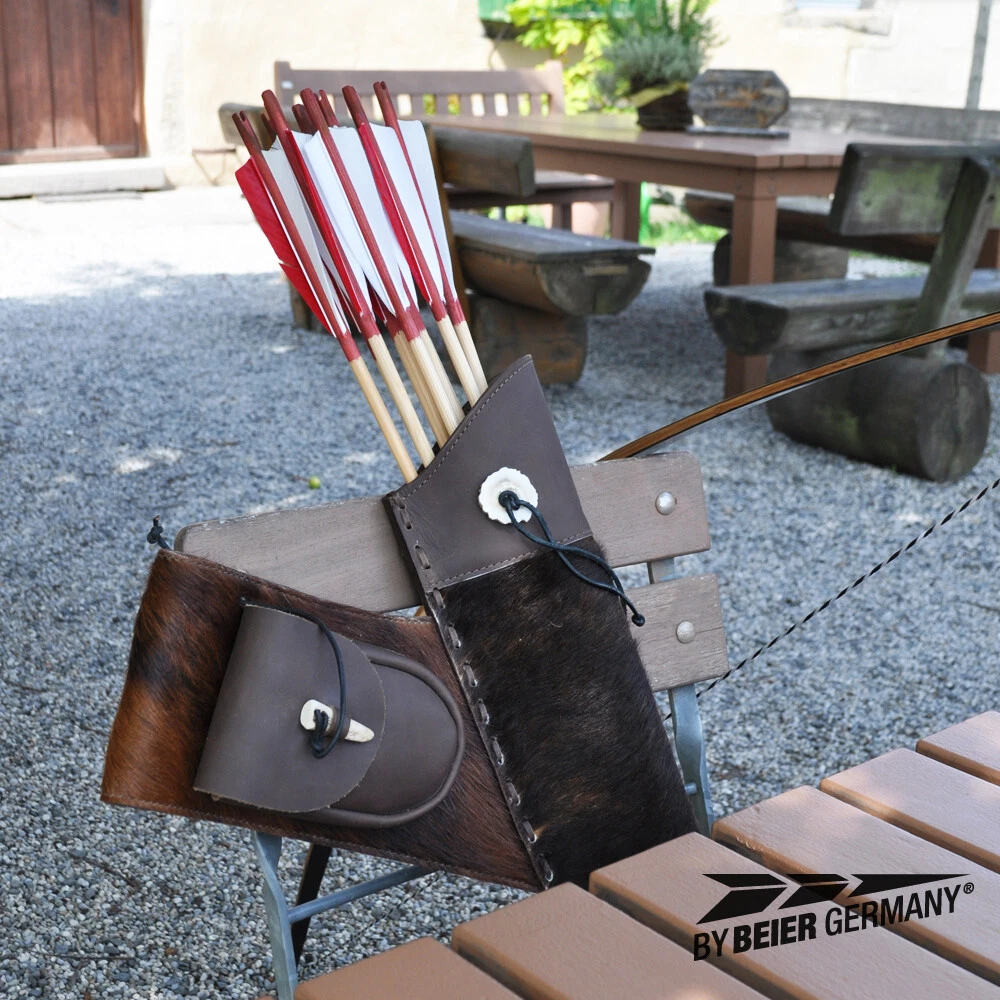 Protection Pouce Pour Chasse à L'arc Traditionnelle - Cuir Retourné Marron