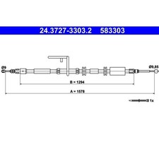 ATE 24.3727-3303.2 Seilzug Feststellbremse für LAND ROVER FREELANDER 2 L359