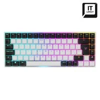 Tastiera Gaming Sharkoon Skiller SGK25 RGB Layout 75% Bianca - Switch Huano Red Hot-Swap, Manopola Volume, Keycap Double-Shot - 6