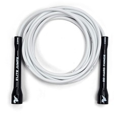 Elite Jumps 6mm PVC Jump Rope, Adjustable Skipping Rope, Black and White