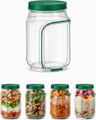 Jar Side Open with Leakproof Dressing Compartment, Portable Container, Home, Off