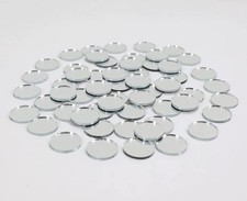 0.5 inch Small Tiny Round Craft Mirrors Bulk 50 Pieces Mirror Mosaic Tiles