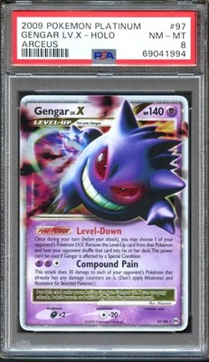 Gengar LV.X 97/99 Platinum Arceus Holo Rare PSA 8 NM/Mint Pokemon
