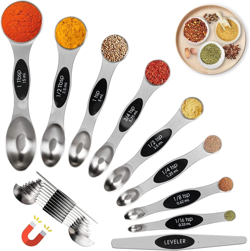 19 Pieces Measuring Cups and Spoons set, Includes 10 Stackable Measuring Cup ... - Image 2 of 4