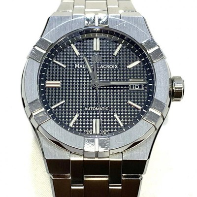Used MAURICE LACROIX automatic watch AI6007 Silver Black Wristwatch