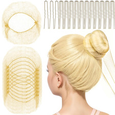 Hair Net for Kids, 30cm Invisible Hair Nets 20PCS with 40PCS U Shaped Hair Pins,