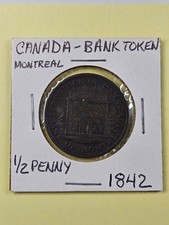 COIN - CANADA - BANK TOKEN - 1/2 PENNY 1842