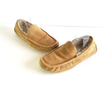 UGG Men's Ascot Slippers Chestnut Brown Suede Sz 9 42 Indoor Outdoor Wool Lining