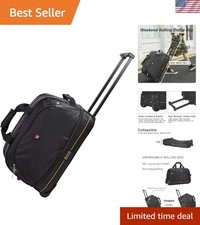 Small Rolling Duffle Bag with Wheels, Travel 22 inch Carry On Luggage Unisex-...