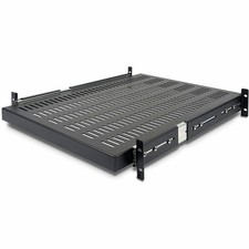 StarTech 2U Adjustable Mounting Depth Vented Sliding Rack Mount Shelf - 50lb