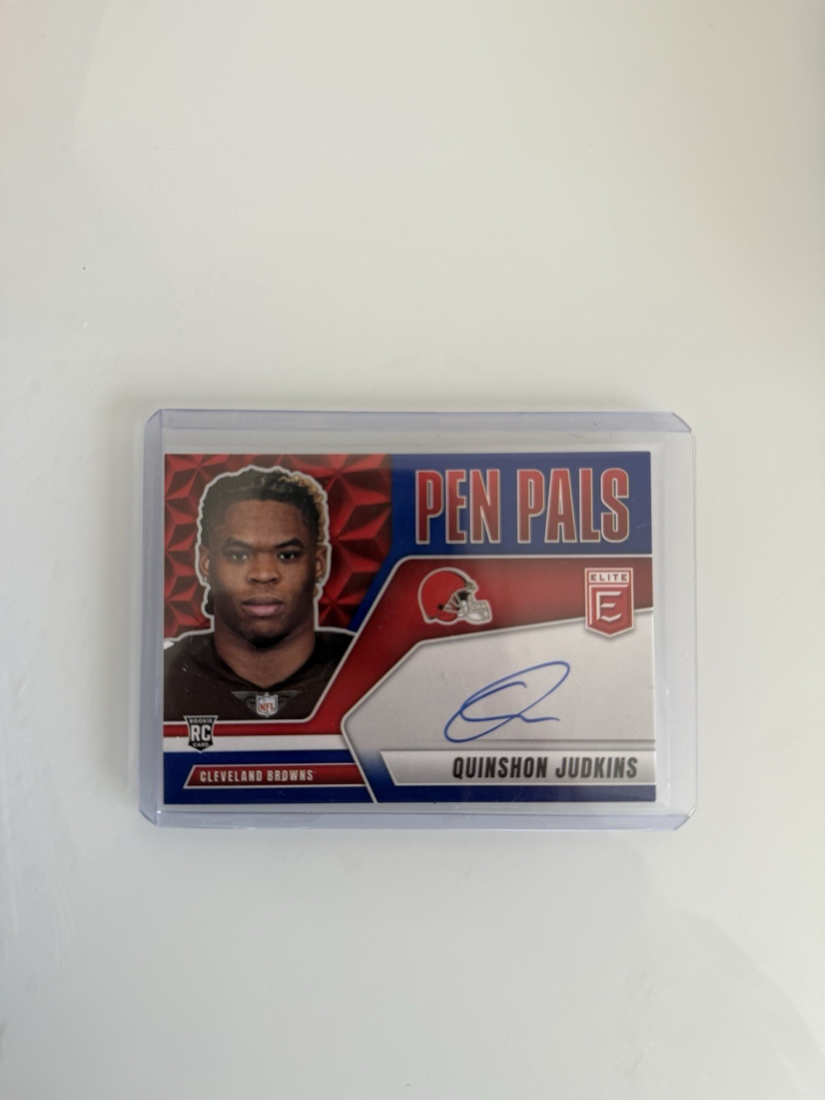 2025 Panini Donruss Elite Pen Pals Blue Ink(SSP) Quinshon Judkins Rookie Auto RC