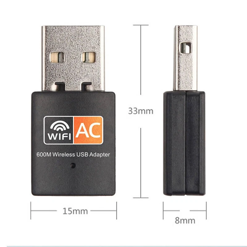 Mini Adattatore Wireless USB WiFi Dual Band Scheda di Rete 2.4/5GHz 802.11 AC 600Mbps - Immagine 4 di 4