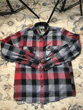 Dixxon Flannel Shirt Mens 2XT Red Gray Black Plaid Plissken Long Sleeve D-Tech