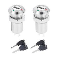Interruptor pulsador de bloqueo de llave eléctrica 2 piezas 11,5 mm 2 posiciones SIN NC S1203